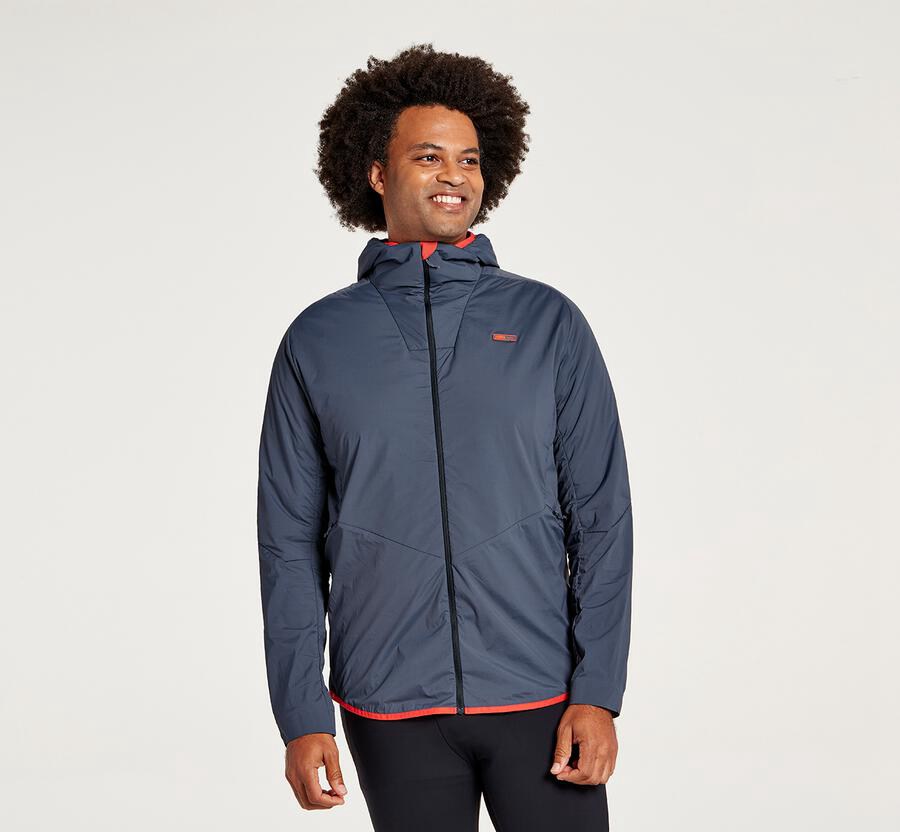 Hoka One One Hybrid Run - Men Jackets - Blue,Australia WXM-806527